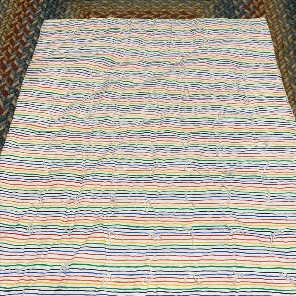 Toddler Colorful Handmade Striped Quilt Cottage Child’s Prairie